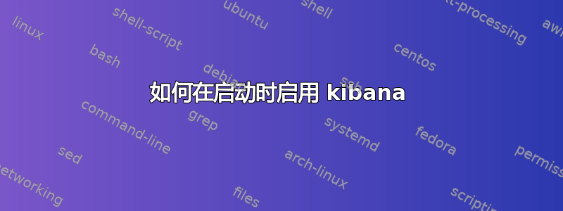 如何在启动时启用 kibana