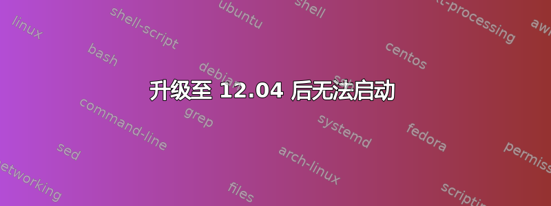 升级至 12.04 后无法启动