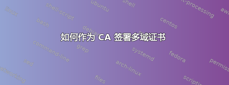 如何作为 CA 签署多域证书