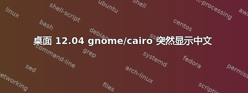 桌面 12.04 gnome/cairo 突然显示中文