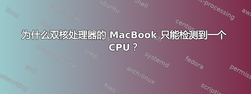 为什么双核处理器的 MacBook 只能检测到一个 CPU？