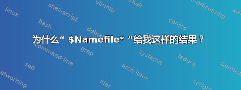 为什么“ $Namefile* ”给我这样的结果？