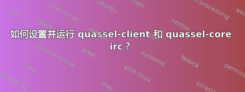 如何设置并运行 quassel-client 和 quassel-core irc？