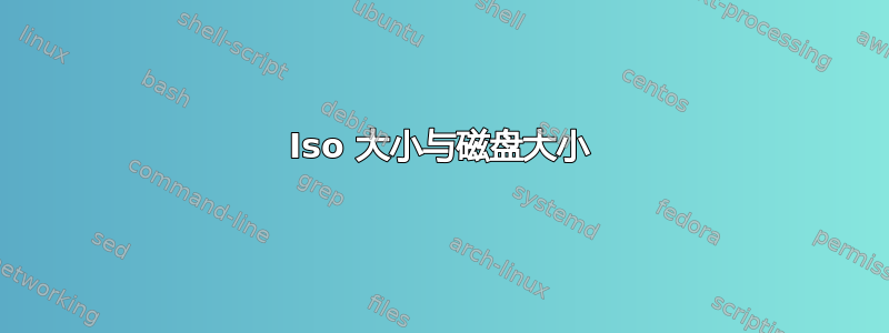 Iso 大小与磁盘大小