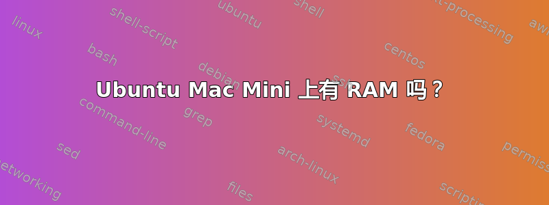 Ubuntu Mac Mini 上有 RAM 吗？