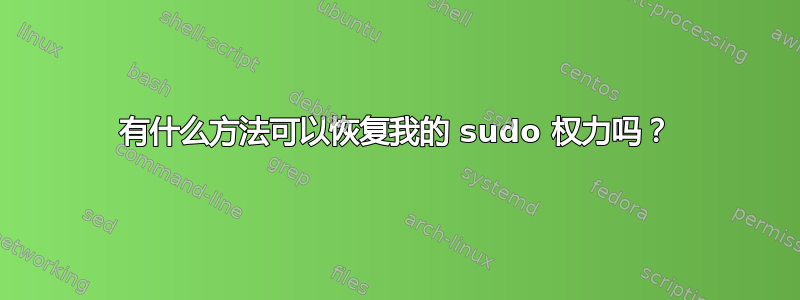 有什么方法可以恢复我的 sudo 权力吗？