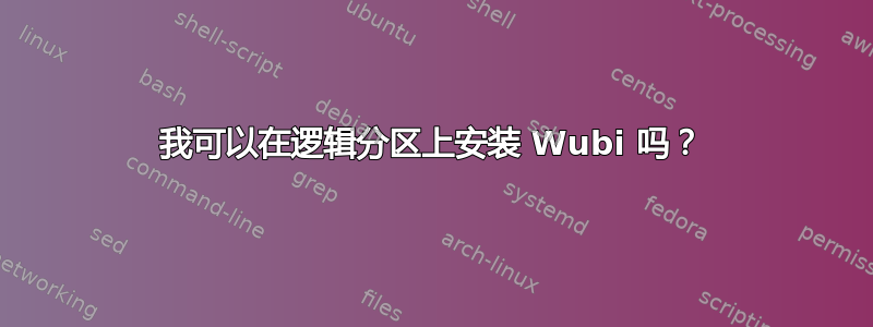 我可以在逻辑分区上安装 Wubi 吗？