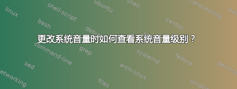 更改系统音量时如何查看系统音量级别？