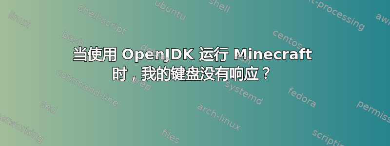 当使用 OpenJDK 运行 Minecraft 时，我的键盘没有响应？