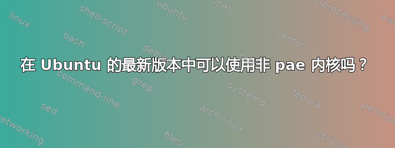 在 Ubuntu 的最新版本中可以使用非 pae 内核吗？