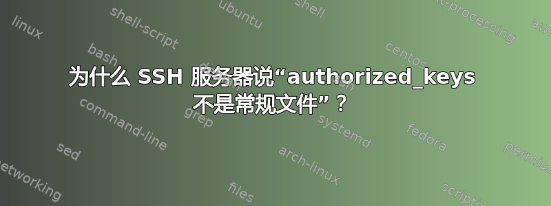 为什么 SSH 服务器说“authorized_keys 不是常规文件”？