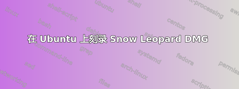 在 Ubuntu 上刻录 Snow Leopard DMG