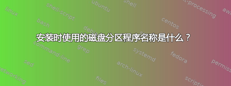 安装时使用的磁盘分区程序名称是什么？