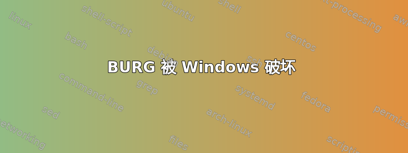 BURG 被 Windows 破坏