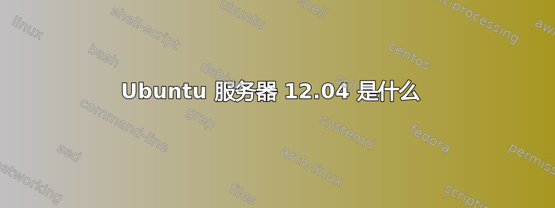 Ubuntu 服务器 12.04 是什么 