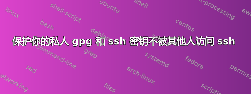 保护你的私人 gpg 和 ssh 密钥不被其他人访问 ssh