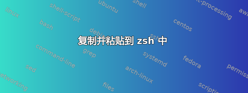 复制并粘贴到 zsh 中