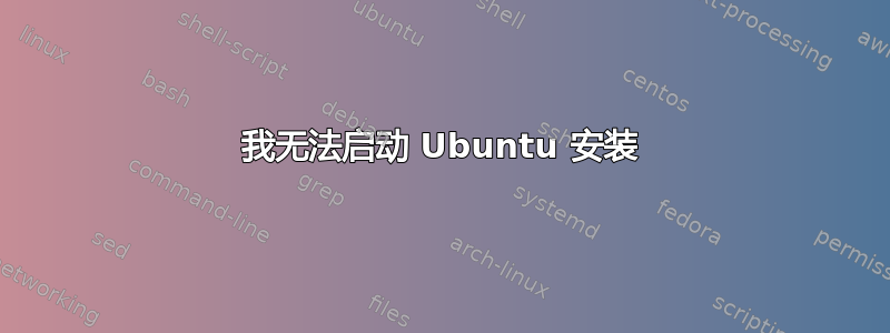 我无法启动 Ubuntu 安装