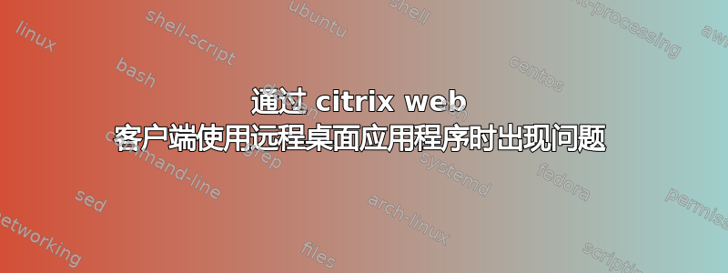 通过 citrix web 客户端使用远程桌面应用程序时出现问题