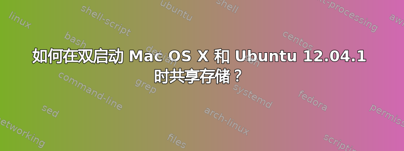 如何在双启动 Mac OS X 和 Ubuntu 12.04.1 时共享存储？