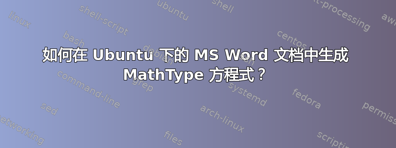 如何在 Ubuntu 下的 MS Word 文档中生成 MathType 方程式？