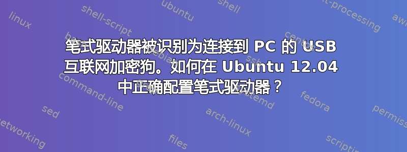 笔式驱动器被识别为连接到 PC 的 USB 互联网加密狗。如何在 Ubuntu 12.04 中正确配置笔式驱动器？