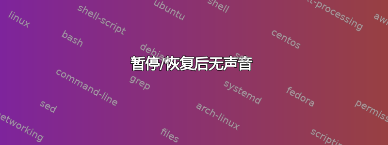 暂停/恢复后无声音