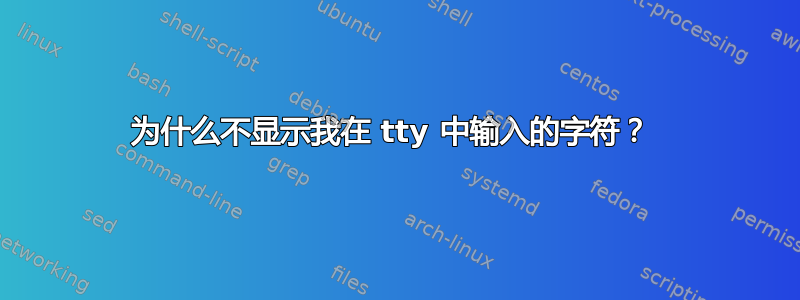 为什么不显示我在 tty 中输入的字符？ 