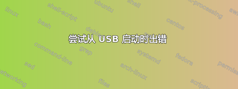 尝试从 USB 启动时出错