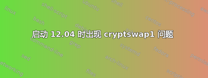 启动 12.04 时出现 cryptswap1 问题