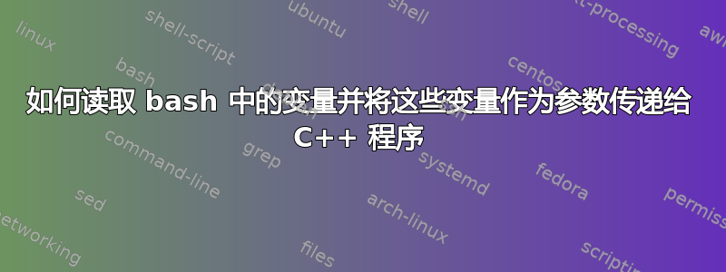 如何读取 bash 中的变量并将这些变量作为参数传递给 C++ 程序