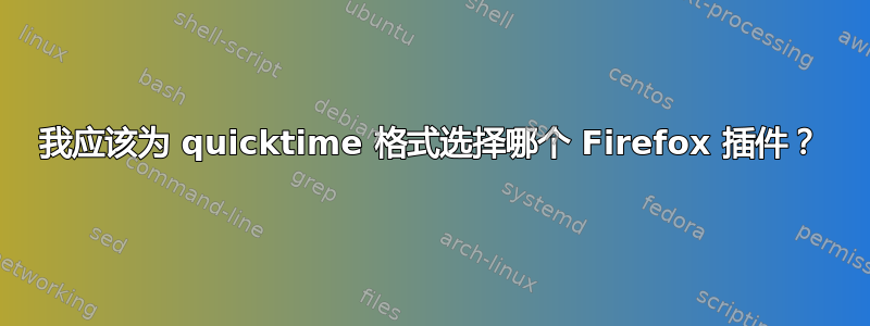 我应该为 quicktime 格式选择哪个 Firefox 插件？