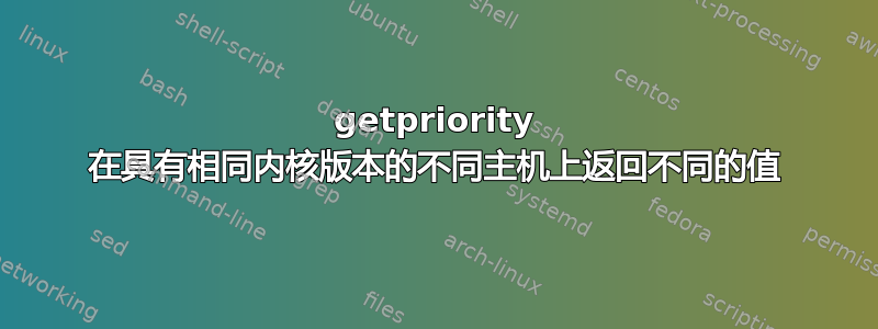 getpriority 在具有相同内核版本的不同主机上返回不同的值