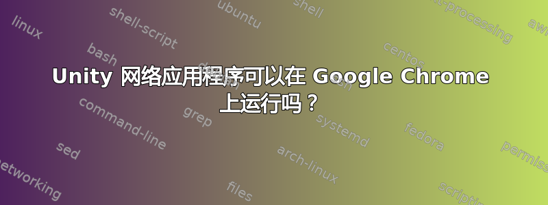 Unity 网络应用程序可以在 Google Chrome 上运行吗？