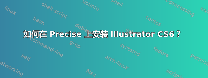 如何在 Precise 上安装 Illustrator CS6？