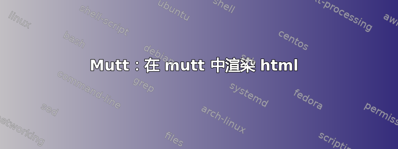 Mutt：在 mutt 中渲染 html 