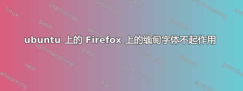 ubuntu 上的 Firefox 上的缅甸字体不起作用