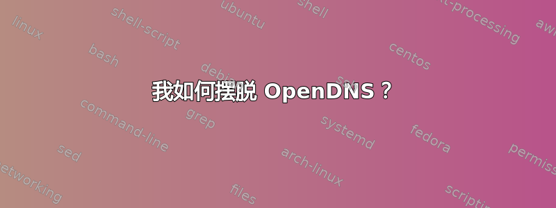 我如何摆脱 OpenDNS？