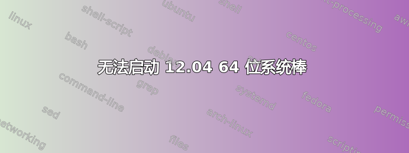 无法启动 12.04 64 位系统棒