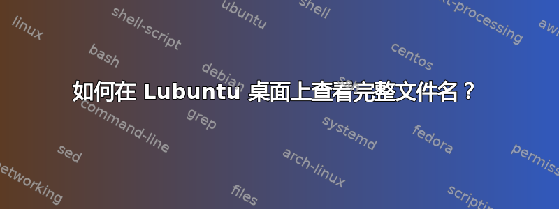 如何在 Lubuntu 桌面上查看完整文件名？