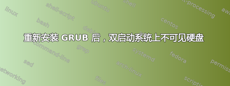 重新安装 GRUB 后，双启动系统上不可见硬盘