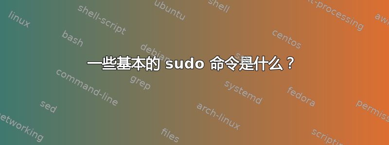 一些基本的 sudo 命令是什么？