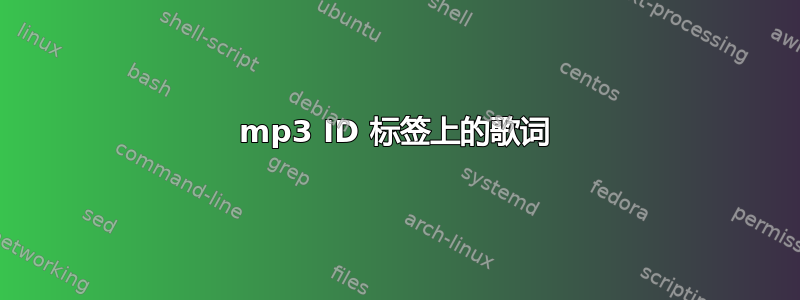 mp3 ID 标签上的歌词