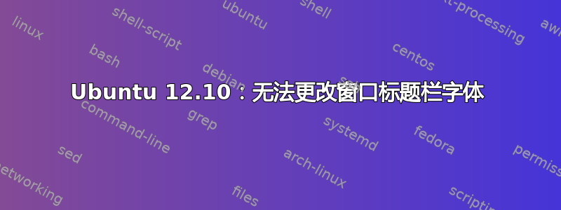 Ubuntu 12.10：无法更改窗口标题栏字体