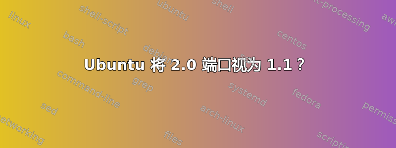 Ubuntu 将 2.0 端口视为 1.1？