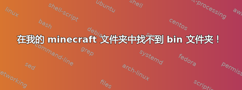 在我的 minecraft 文件夹中找不到 bin 文件夹！