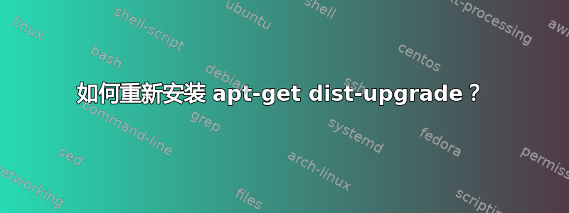 如何重新安装 apt-get dist-upgrade？