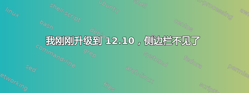 我刚刚升级到 12.10，侧边栏不见了