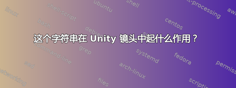 这个字符串在 Unity 镜头中起什么作用？