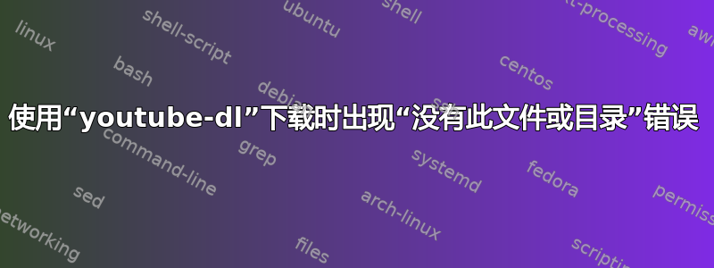 使用“youtube-dl”下载时出现“没有此文件或目录”错误